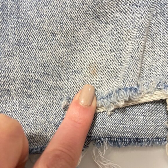 Maurices Women's Blue Distressed Raw Hem Cut Off Denim Mini Jean Skirt Medium - Picture 5 of 6